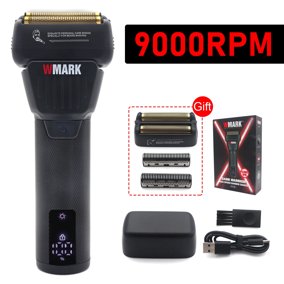 Beard Oil - Wmark NG-7982 profissional Groomer 9000RPM barbeador