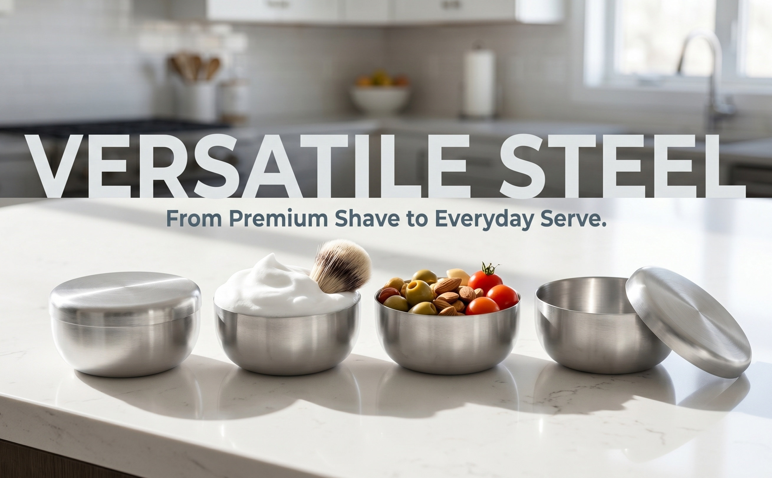 Shaving Cream - Conjunto de 4 Tigelas de Barbear